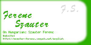 ferenc szauter business card